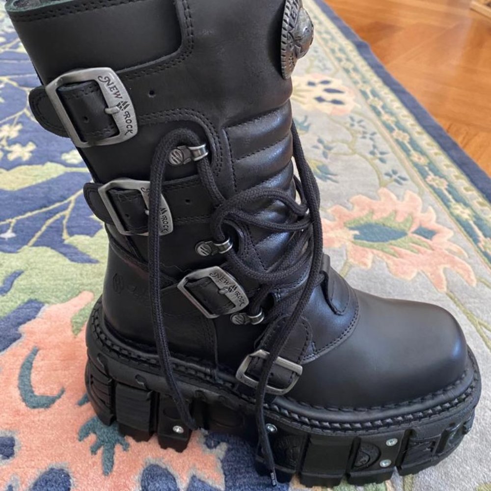 New Rock Boots Black Imperfect M-TANK373-S1